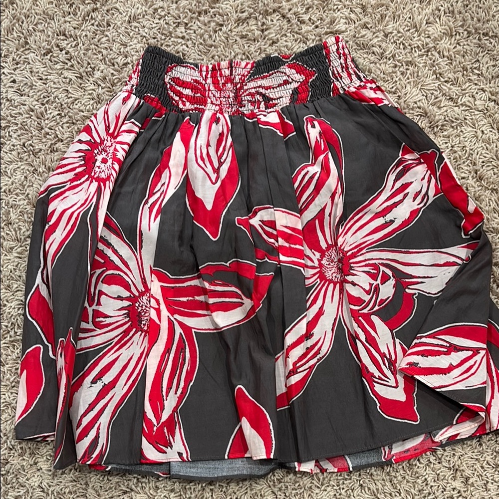 Club Monaco Floral Pink and Grey Women's Skirt